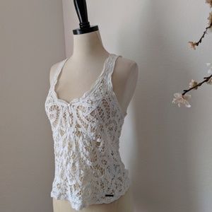 Abercrombie & Fitch Tops - A&F Festival Crochet Lace Summer White Tank Top XS Abercrombie & Fitch Tops - A&F Festival Crochet Lace Summer White Tank Top XS